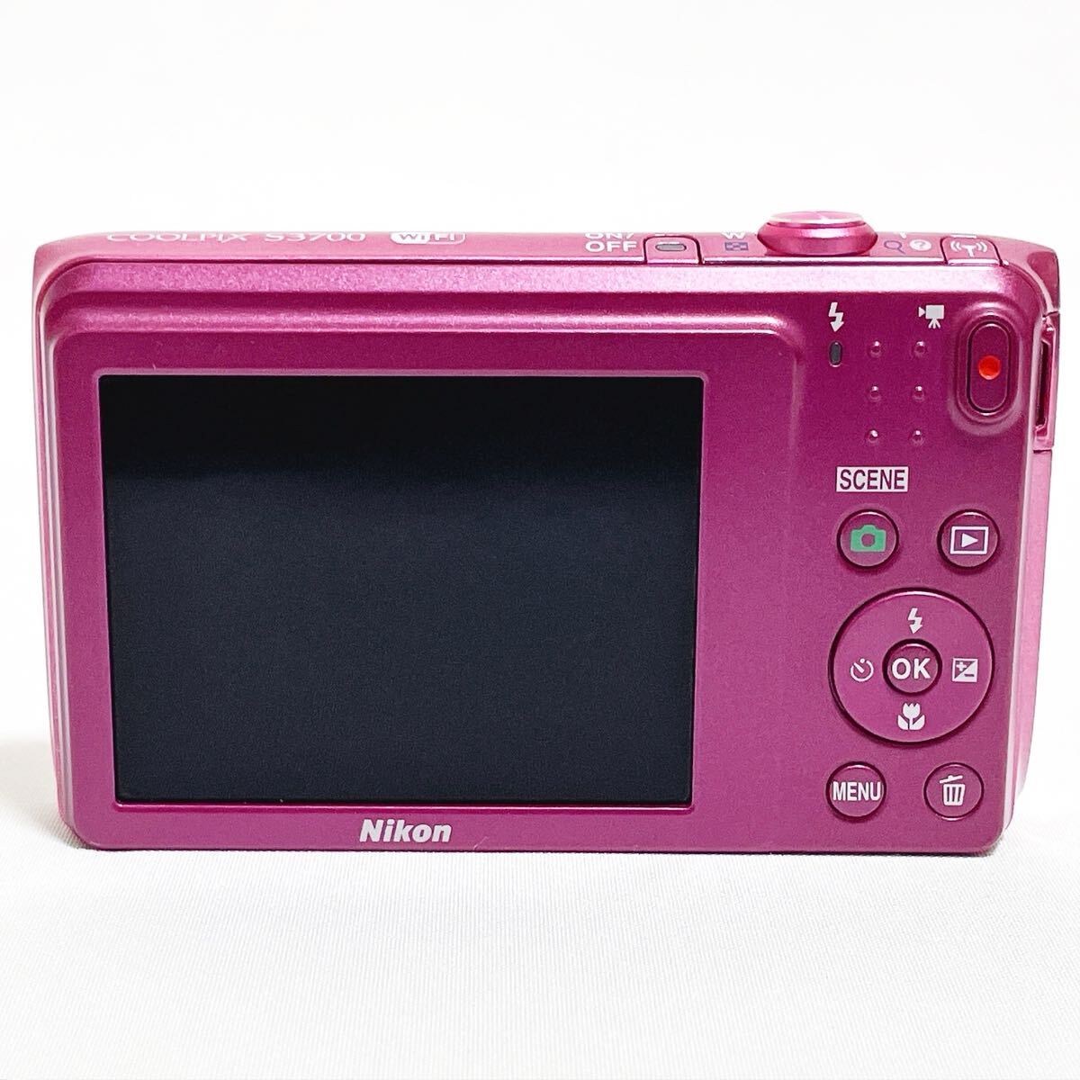 美品 動(dòng)作品 Nikon ニコン COOLPIX S3700 デジタルカメラ デジカメ/コンデジ ピンク 光學(xué)8倍ズーム 2005萬畫像 バッテリー?充電器付き