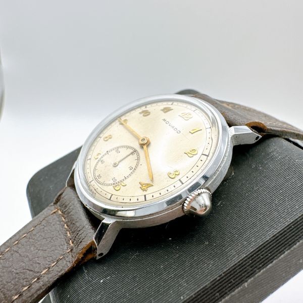 A061-21 １円スタート 稼働品 機(jī)械式 MOVADO　モバード メンズ腕時(shí)計(jì) レア 希少品 アンティーク スモセコ スイス制