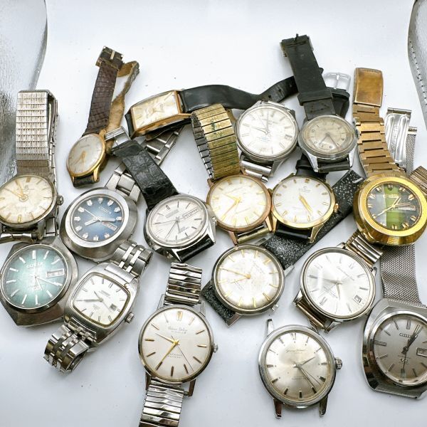 A061-43 1 иен старт работа неподвижный Junk суммировать автоматический CITIZEN Citizen сигнал ma- Date Deluxe мужские наручные часы редкость Vintage 