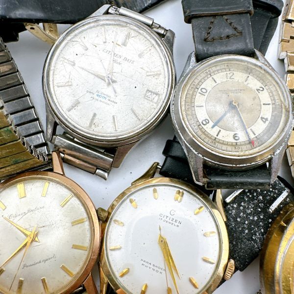 A061-43 1 иен старт работа неподвижный Junk суммировать автоматический CITIZEN Citizen сигнал ma- Date Deluxe мужские наручные часы редкость Vintage 