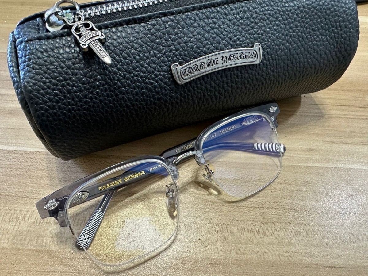 クロムハーツ（Chrome Hearts）メガネ オシャレ 軽量 ケース付き ファッション眼鏡 ★A