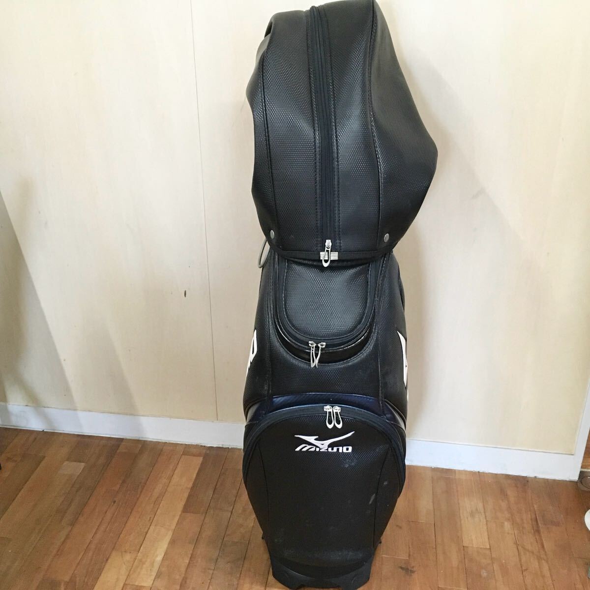 MIZUNO ミズノ MP Serious Performance キャディバッグ ゴルフバッグ 5分割 ブラック×ブルー 高さ約130cm 中古品