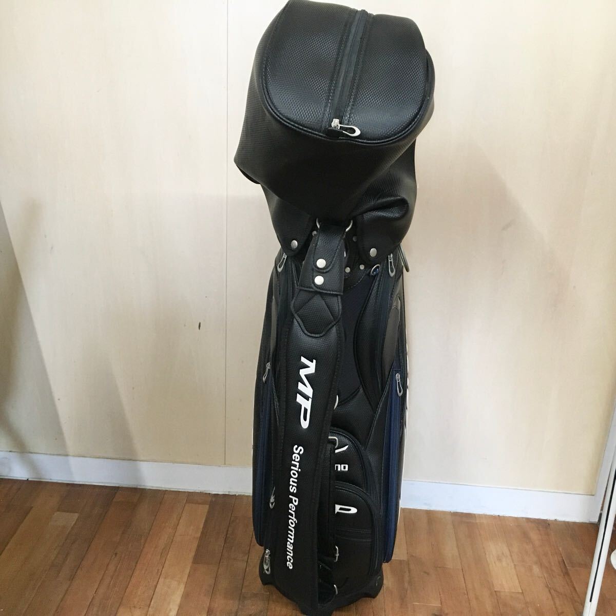 MIZUNO ミズノ MP Serious Performance キャディバッグ ゴルフバッグ 5分割 ブラック×ブルー 高さ約130cm 中古品