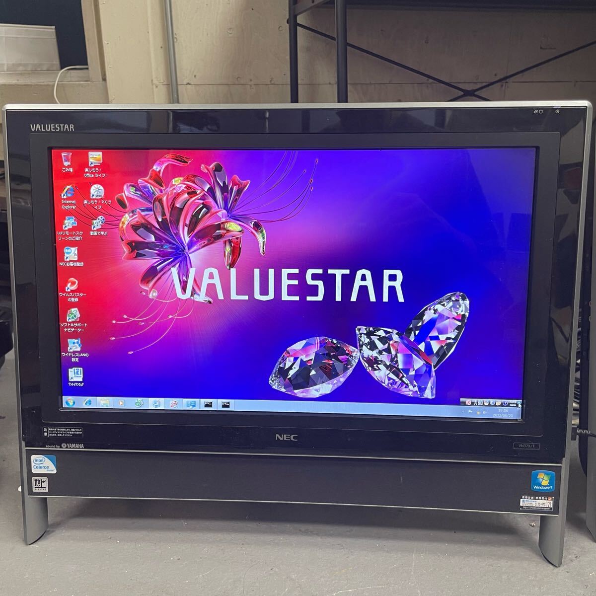 NEC VALUESTAR 一體型PC VN370F PC-VN370FS6B ファインブラック Celeron B800 1.50GHz HDD1TB メモリ4GB 20インチ