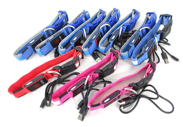 送料300円(税込)■or860■犬用 首轮 マイクロUSBケーブル付 4种 10点【シンオク】