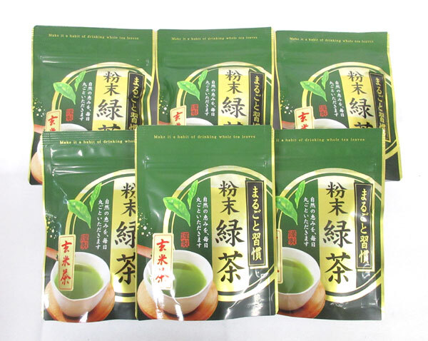 送料300円(稅込)■fs081■◎京都 お茶の玉宗園 粉末緑茶 玄米茶 國産 40g 6點【シンオク】
