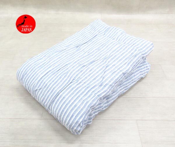 送料300円(稅込)■fx771■和曬し ふんわりもこもこガーゼケット シングル相當(dāng) ブルー 日本制(凜)【シンオク】