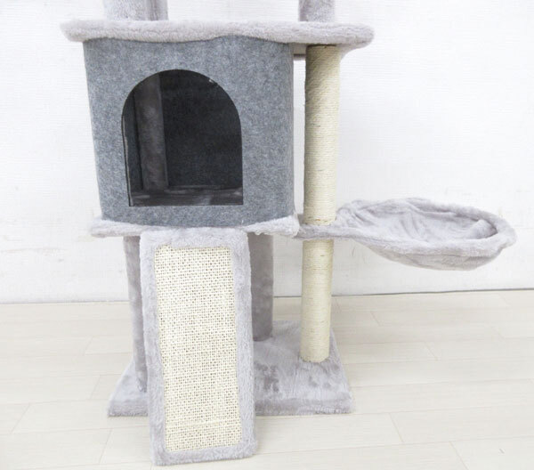 送料300円(稅込)■or690■キャットタワー グレー (CT-093)【シンオク】