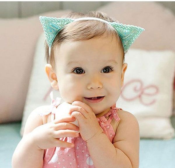  стоимость доставки 300 иен ( включая налог )#vc297#(0411) baby кошка уголок лента для волос изумруд 25 пункт [sin ok ]
