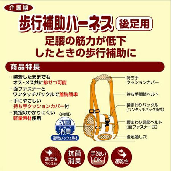 送料300円(稅込)■zb004■ペティオ zuttone 老犬介護(hù)用 歩行補(bǔ)助ハーネス 后足用 M 2點(diǎn)【シンオク】