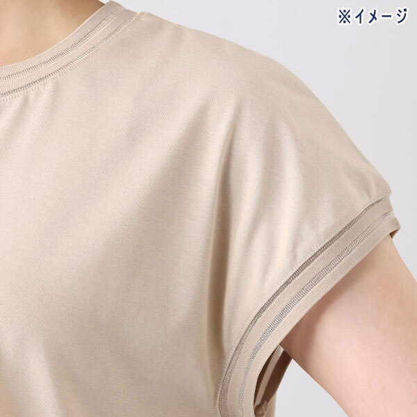 送料185円■tb728■▼ラヴィーコンフォート チュールアクセント 半袖カットソープルオーバー 15號【シンオク】【クリックポスト発送】