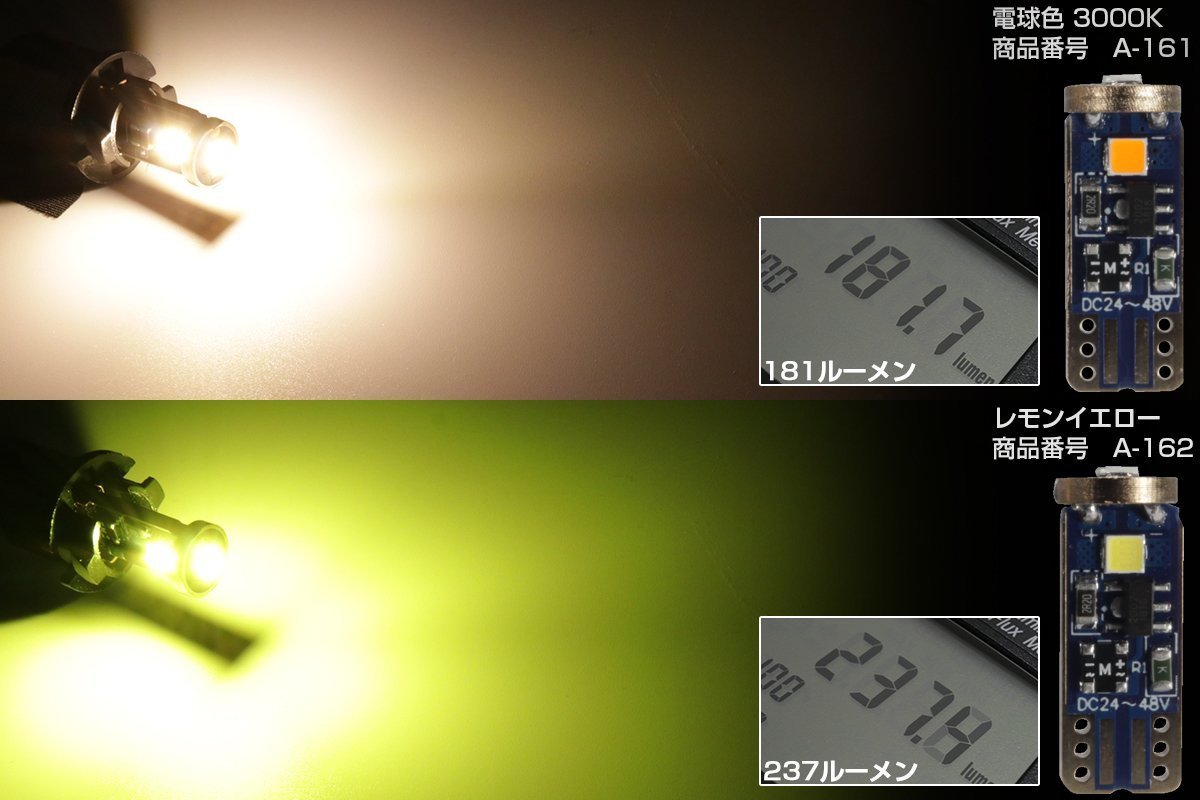 24V専用 T10 LED ウェッジバルブ グリーン 2個セット 超コンパクト 小型 3SMD搭載 トラック サイドマーカー等に A-159