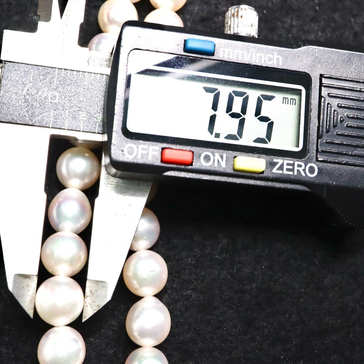 約7.5mm珠/TASAKI(田崎真珠)◆アコヤ本真珠/サファイアブレスレット◆U 約38.5g 約20.5cm pearl パール bracelet ラウンド EA5/EC0 X78