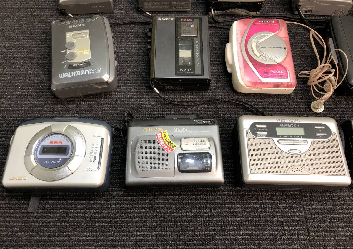 58?小型　カセットレコーダー　まとめ15臺(tái)　SONY WALKMAN/Panasonic/aiwa/CASIO など　ラジオ付き有り　寫真追加有り