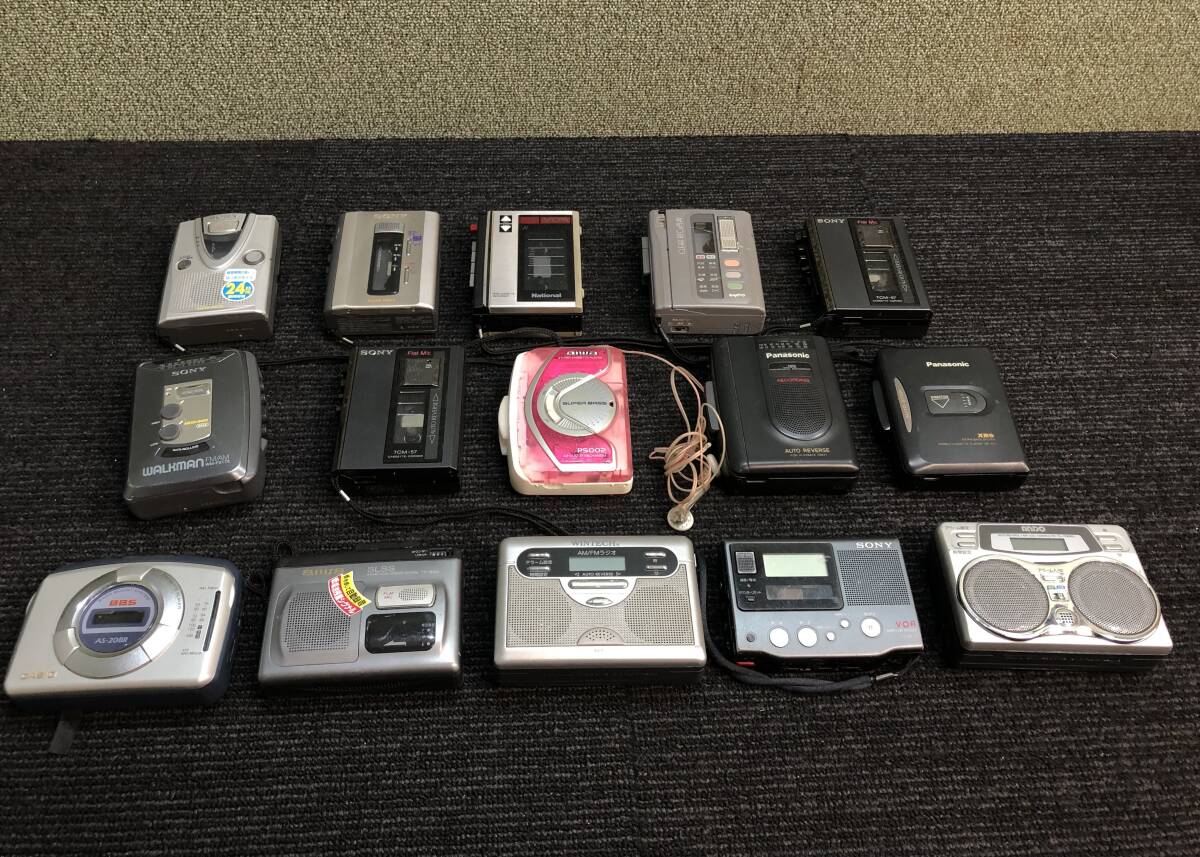 58?小型　カセットレコーダー　まとめ15臺(tái)　SONY WALKMAN/Panasonic/aiwa/CASIO など　ラジオ付き有り　寫真追加有り