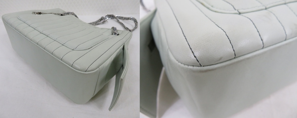 〔COLOURS〕 ニューマドモアゼルライン■チェーンショルダーバッグ■薄グリーン■ラムスキン■ＣＨＡＮＥＬ