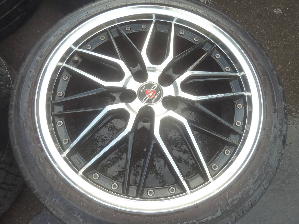 引取りOK AME STEINER シュタイナー 19インチ 8J ＋35 114.3 5穴 5H 245/40R19 アルファード ヴェルファイア ハリアー クラウン マークX_画像7