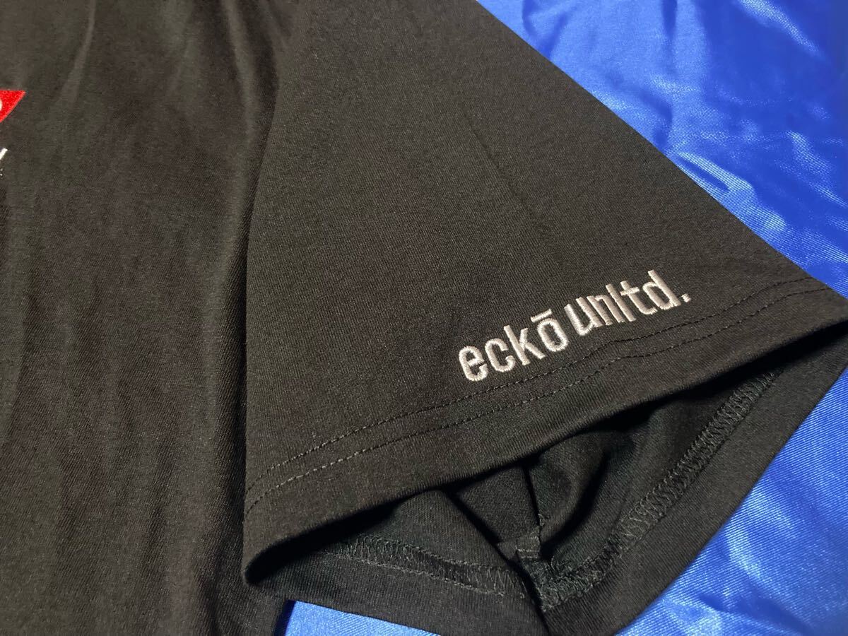 エコーアンリミテッド ブラック 刺繍ロゴ 半袖Tシャツ メンズ大きいサイズ 4L
