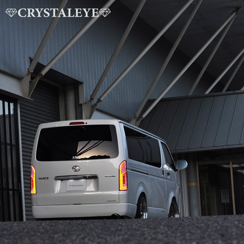  последняя модель 1 иен ~ 200 серия Hiace бриллиант волокно LED задний фонарь crystal I последовательный LED указатель поворота черный 
