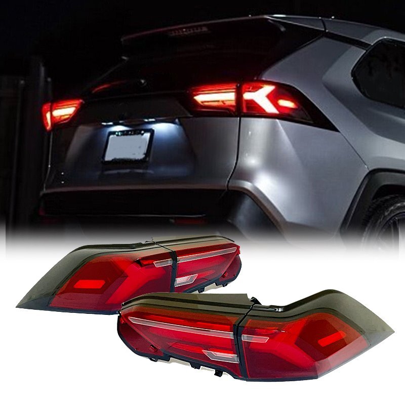 новый товар 1 иен ~ premium модель 50 серия RAV4 волокно LED tail V2 последовательный указатель поворота темный красный crystal I Hybrid /PHV