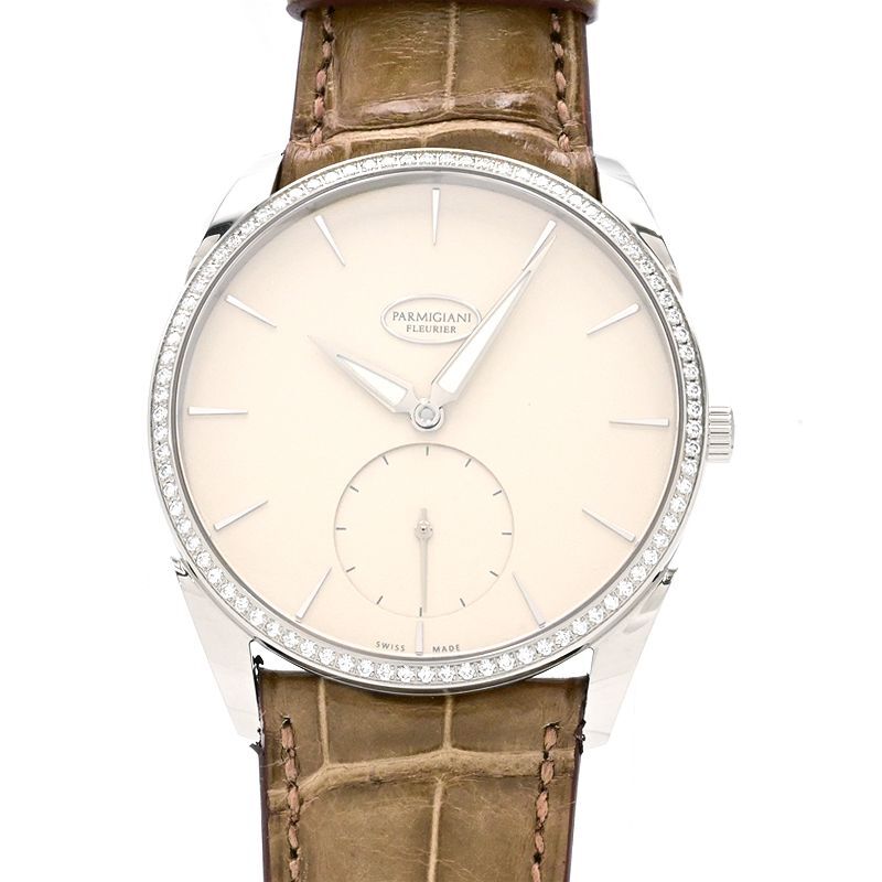 [3年保証] パルミジャーニフルリエ メンズ トンダ1950 PFC267-1262400 K18WG ダイヤベゼル 箱保 シルバー 自動巻き 腕時計 中古 送料無料_画像1