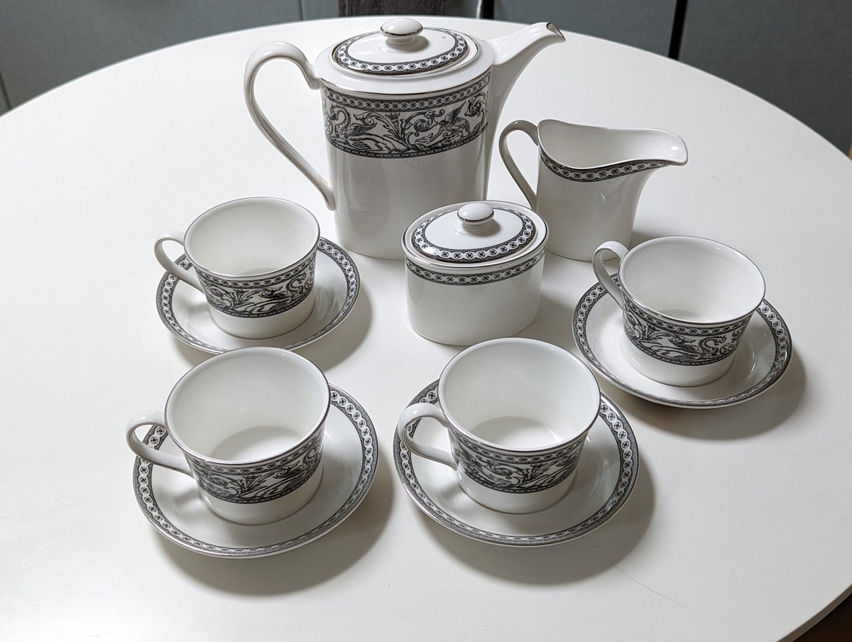 Wedgwood コーヒーセット フロレンティーン コントラスト ブラック