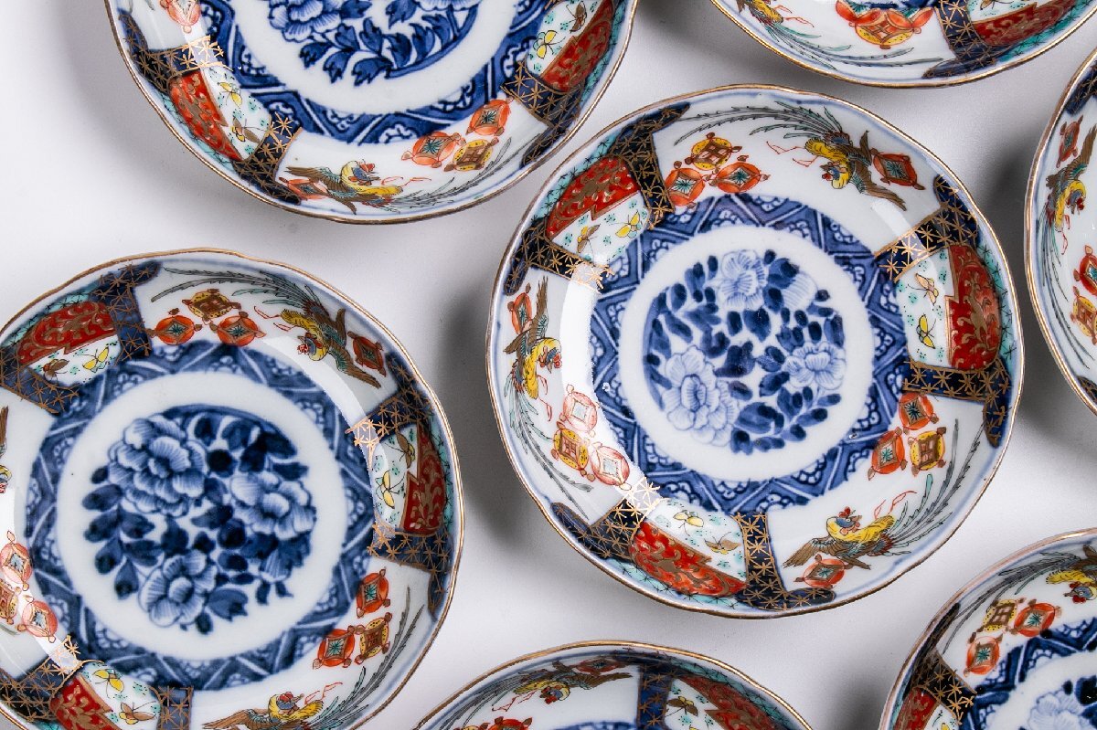 [...] старый Imari фарфор с золотой росписью .. феникс документ 4 размер тарелка 10 покупатель Meiji времена E2000A1 продажа по отдельности возможность антиквариат старый . Tang предмет чайная посуда Япония кулинария стоимость .. камень 