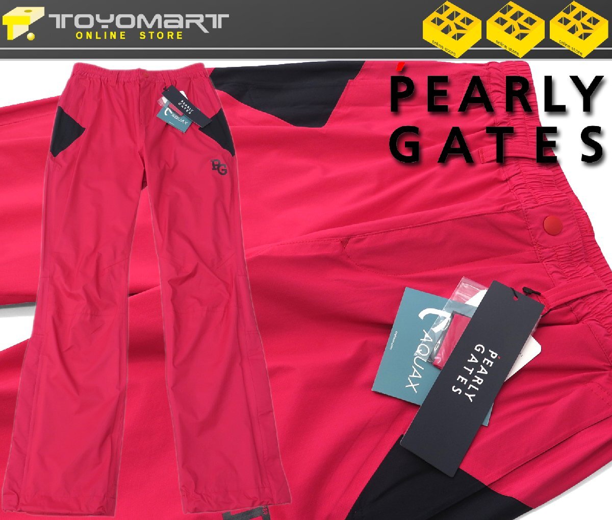 G346● PEARLY GATES パーリーゲイツ ●新品 【DIY ストレッチ】 リップストップ レイン パンツ　ピンク/L　定価24200円
