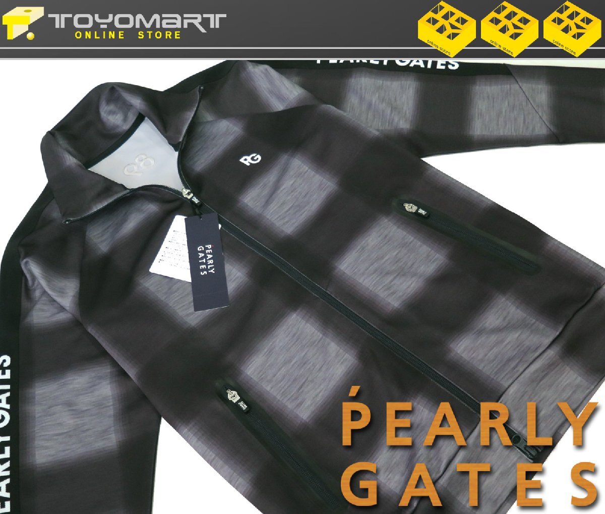 G743● PEARLY GATES パーリーゲイツ ●新品　ストレッチ スタンドカラー ブルゾン　ブラック/M　定価30800円