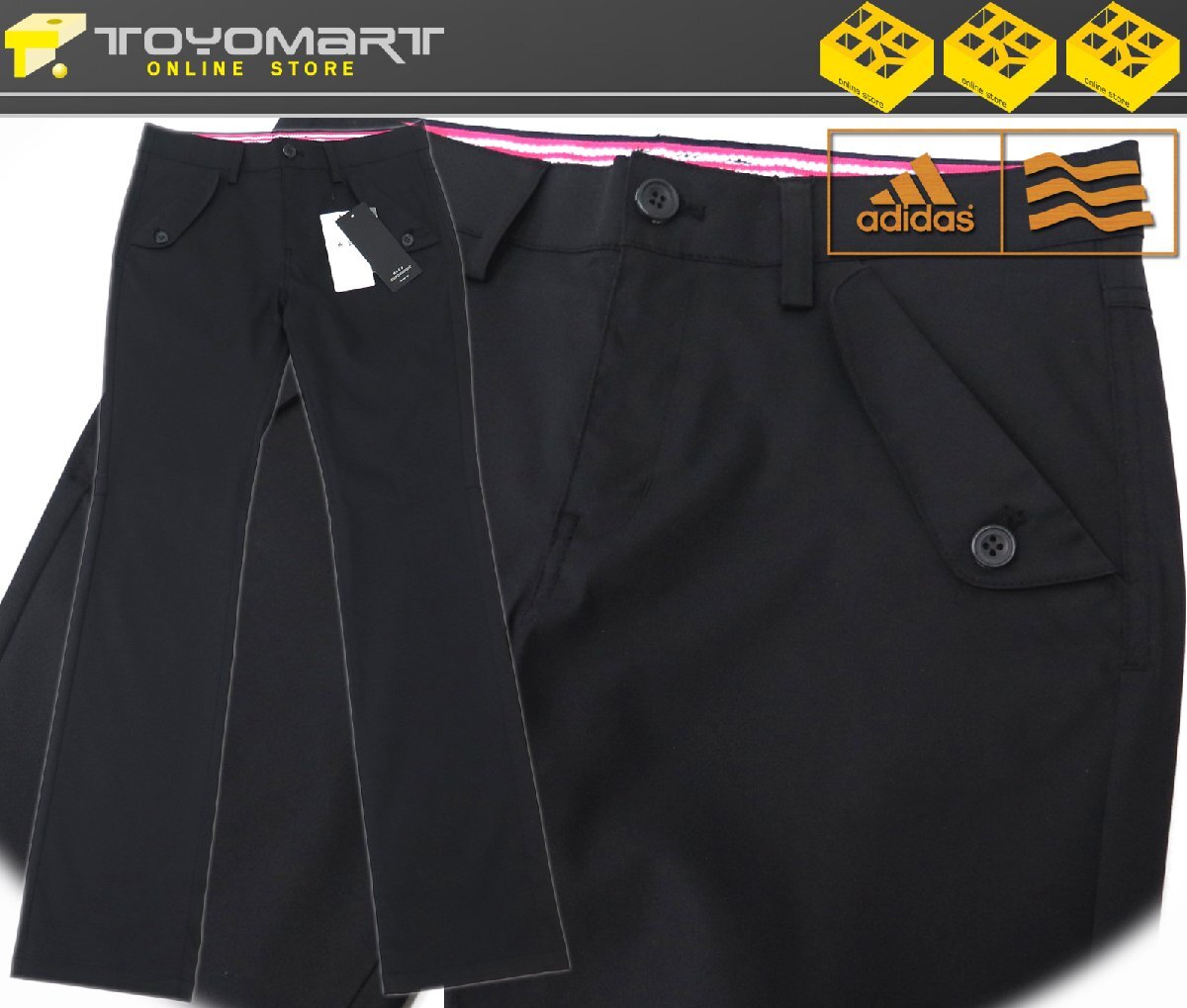 AD99●アディダスゴルフ adidas Golf （レディース）●N60010　新品　ストレッチ ロングパンツ　ブラック/M　定価9900円