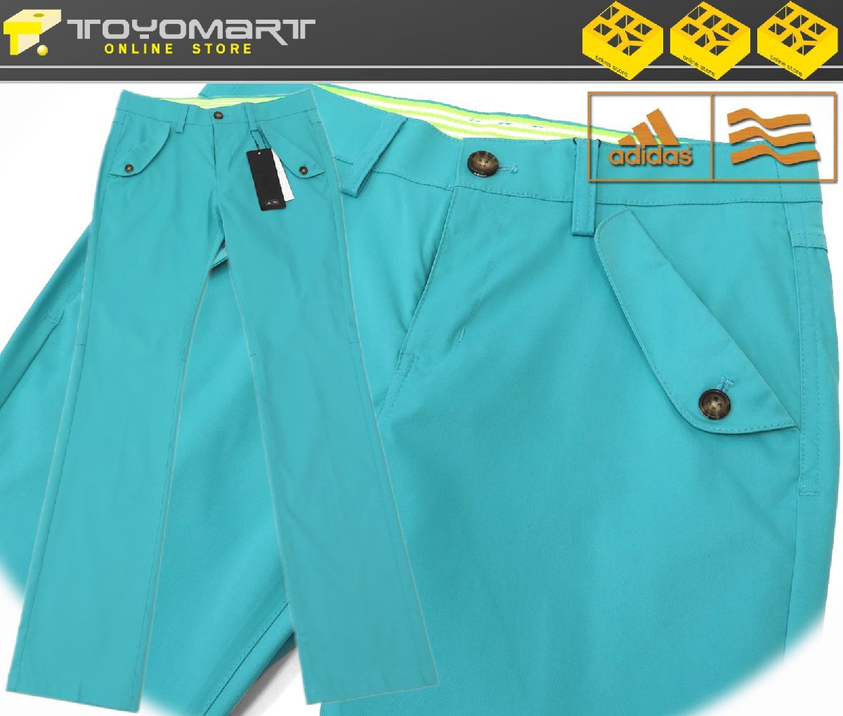 AD95●アディダスゴルフ adidas Golf （レディース）●N60008　新品　ストレッチ ロングパンツ　グリーン/M　定価9900円