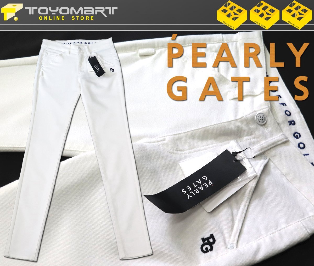 G242● PEARLY GATES パーリーゲイツ ●新品 【ハイパワーストレッチ】 スエード起毛 5ポケットロングパンツ　白/SS　定価27500円　訳あり