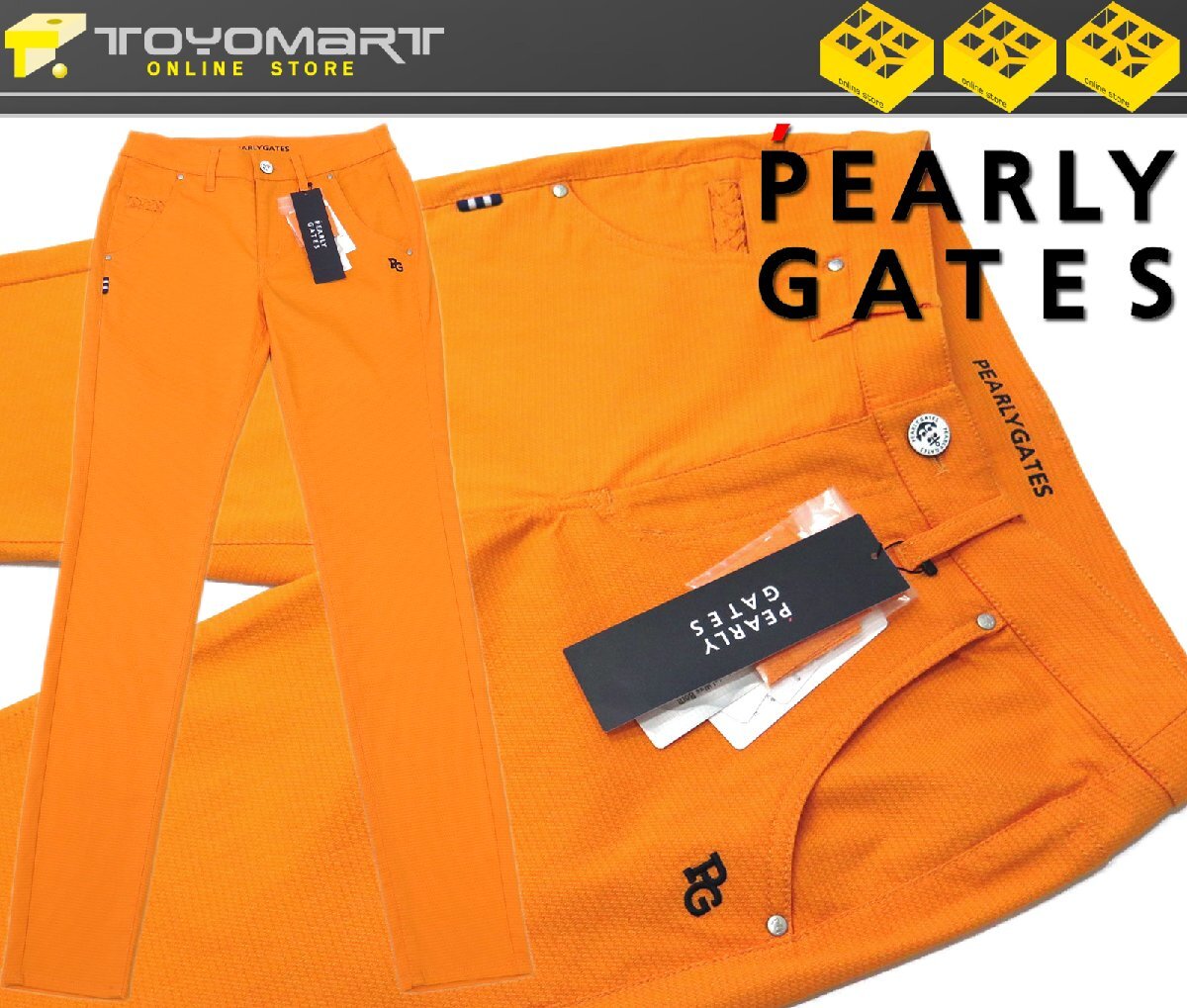G371● PEARLY GATES パーリーゲイツ ●新品 【EX.STRETCH】 ストレッチ　レディース ロングパンツ　オレンジ/SS　定価26400円
