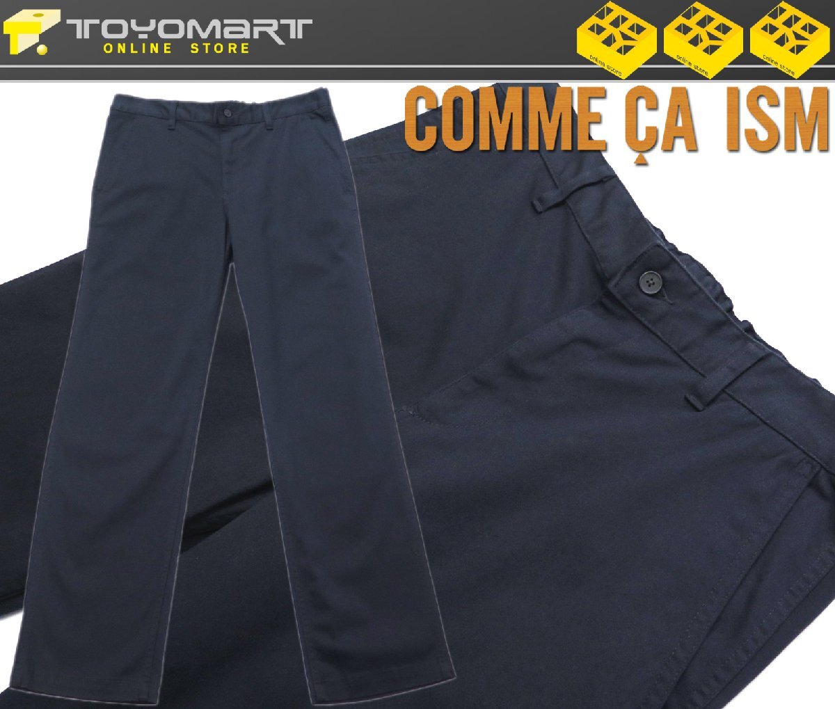 5074●コムサイズム COMME CA ISM●新品　PI14　レギュラーフィット ストレッチ チノパンツ　ネイビー/L　定価7590円