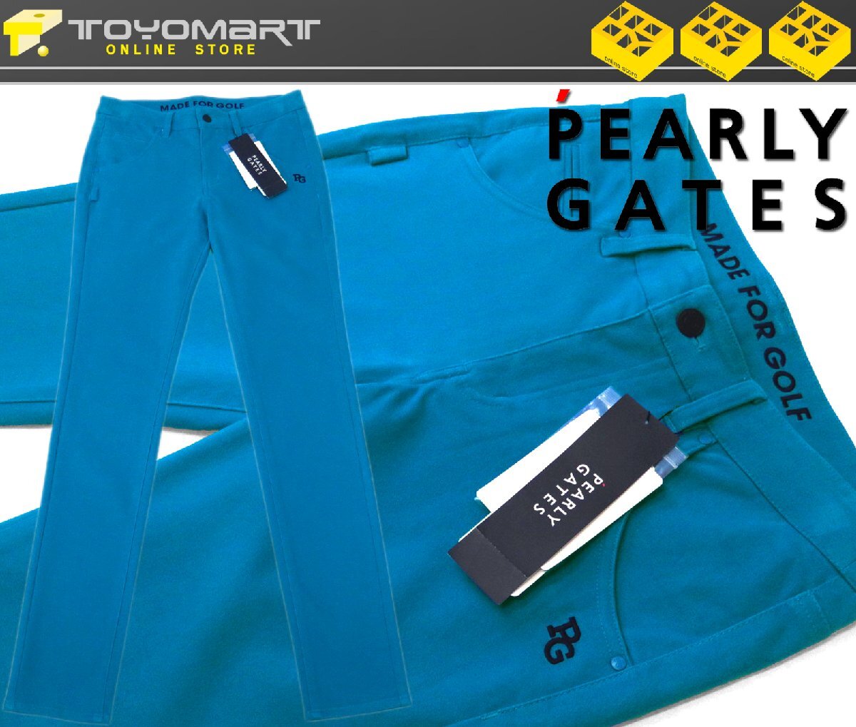G390● PEARLY GATES パーリーゲイツ ●新品 【EX.STRETCH】 ストレッチ　レディース ロングパンツ　ブルー/M　定価25300円
