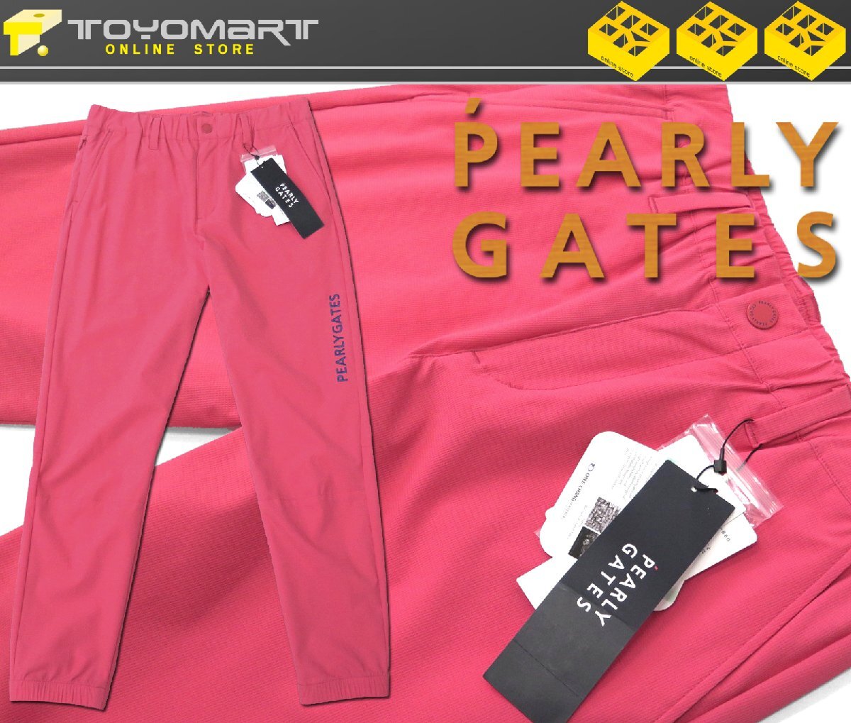 G583● PEARLY GATES パーリーゲイツ ●新品　ナイロン 2WAY ドビーストレッチ×クールドッツ ロングパンツ　ピンク/S　定価26400円