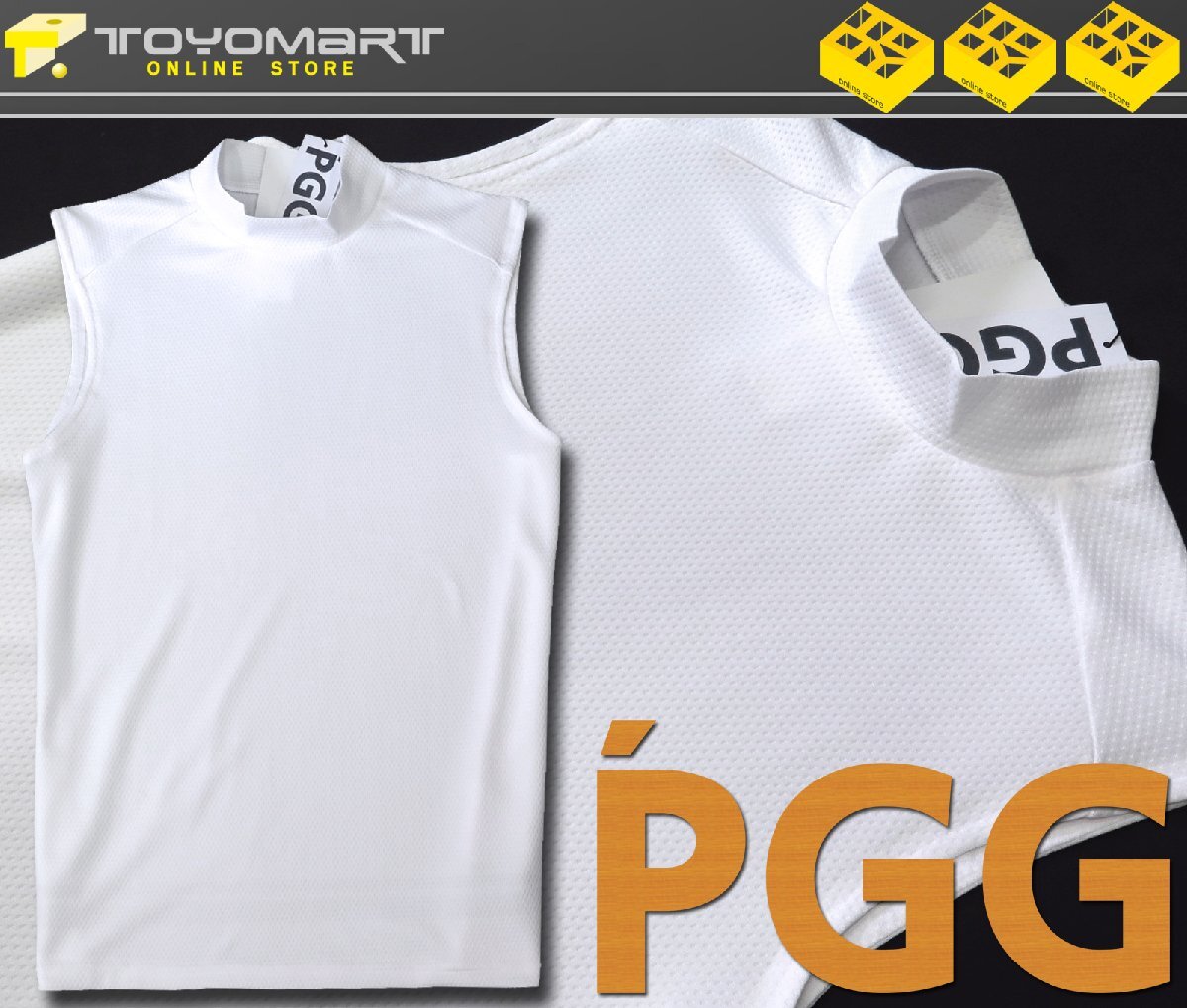 G020● PGG ピージージ (パーリーゲイツ) ●新品　メッシュ素材　レディース ハイネック ノースリーブカットソー　ホワイト/L　定価10450円