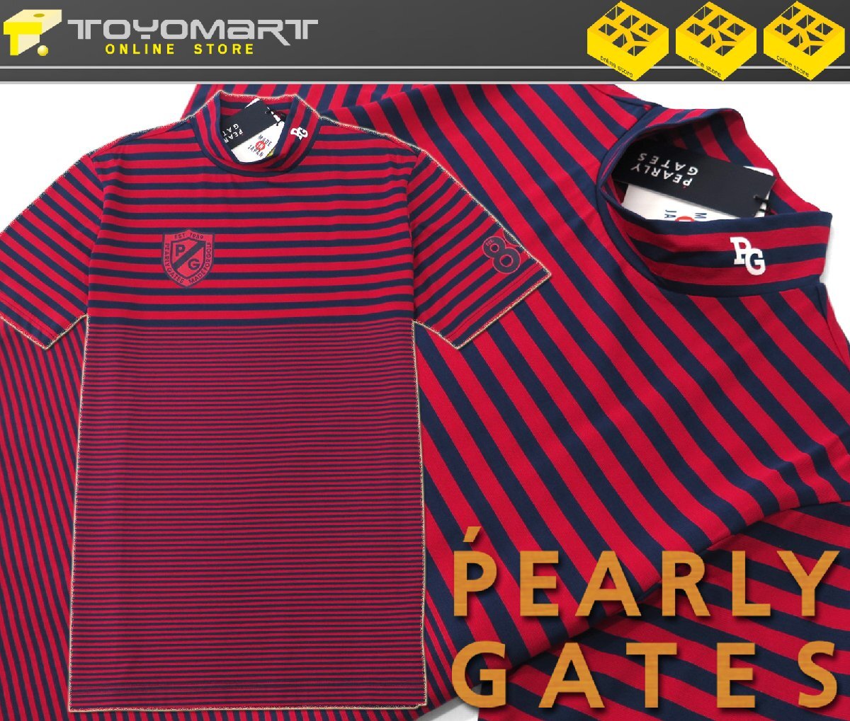 G271● PEARLY GATES パーリーゲイツ ●新品 【 接觸冷感 】 ソルディフェンダー モックネック 半袖カットソー　ボーダー/S　定価14300円