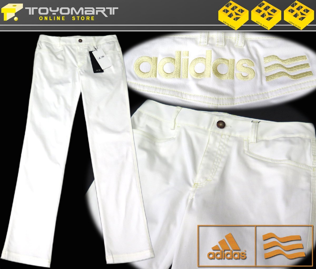 AD84●アディダスゴルフ adidas Golf （レディース）●N60047　新品　ストレッチ ロングパンツ　ホワイト/S　定価9900円
