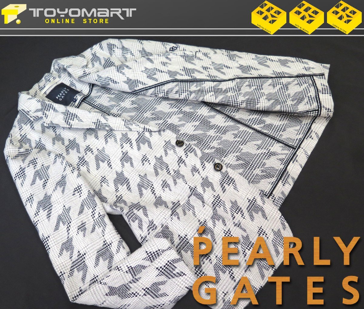 G686● PEARLY GATES パーリーゲイツ ●日本制　新品　グレンチェック千鳥(niǎo) ジャガード 起毛仕上げジャケット　グレー/L　定価64900円