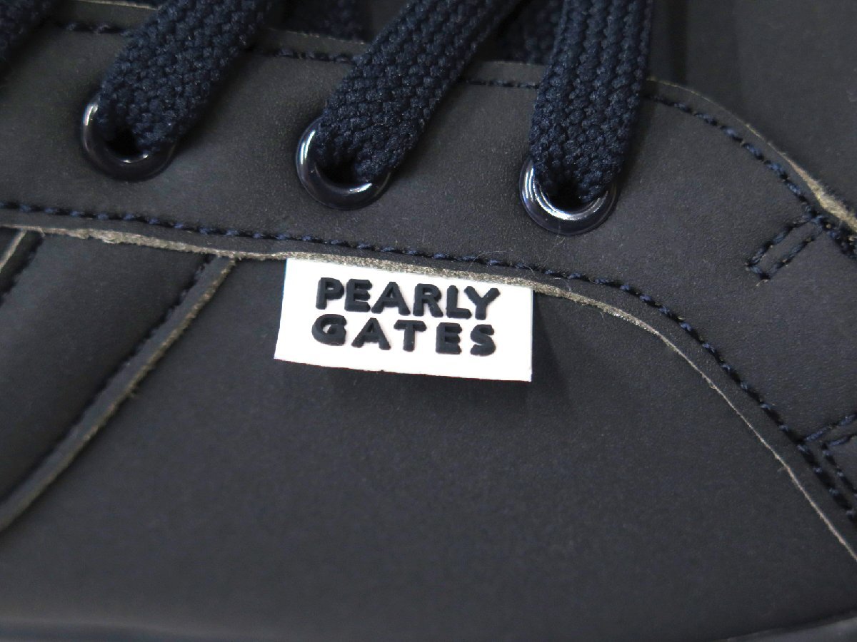 G606● PEARLY GATES パーリーゲイツ ●新品　ミドルカット ソフトスパイク メンズゴルフシューズ　ネイビー/25.5cm　定価35200円　展示品