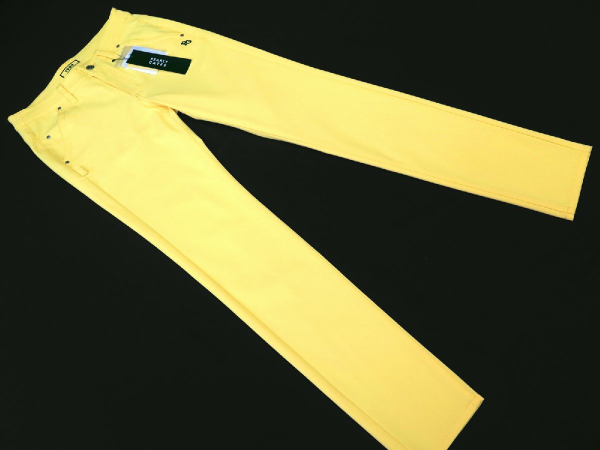 G207● PEARLY GATES パーリーゲイツ ●新品 【CLEAN POCKETS】 ドビーストレッチ　レディース ロングパンツ　イエロー/S　定価24200円
