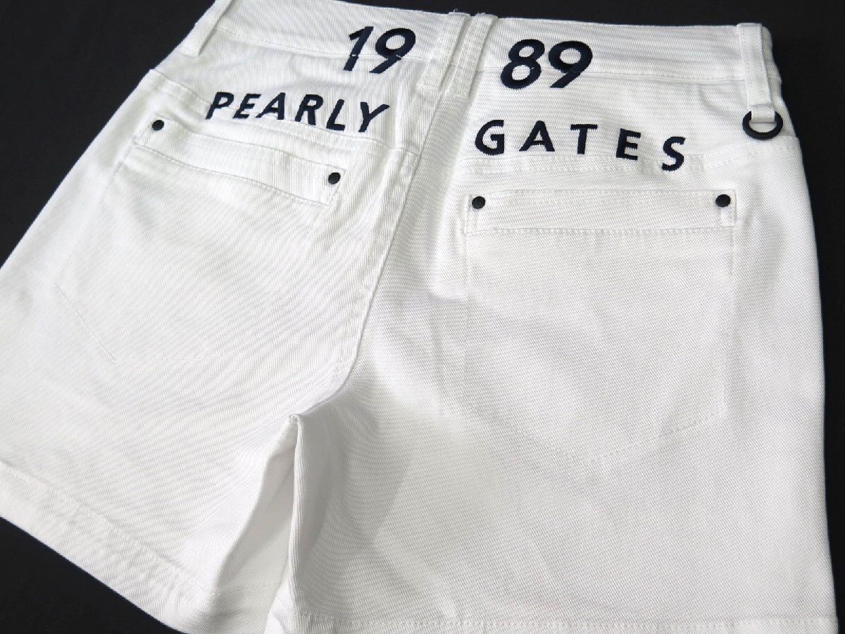 G409● PEARLY GATES パーリーゲイツ ●新品 【特殊加工ツイル】 ハイパワーストレッチ ショートパンツ　ホワイト/S　定価24200円