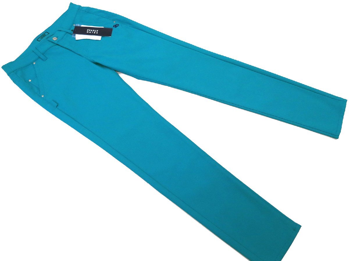 G385● PEARLY GATES パーリーゲイツ ●新品 【CLEAN POCKETS】 ドビーストレッチ　レディース ロングパンツ　ターコイズ/SS　定価24200円