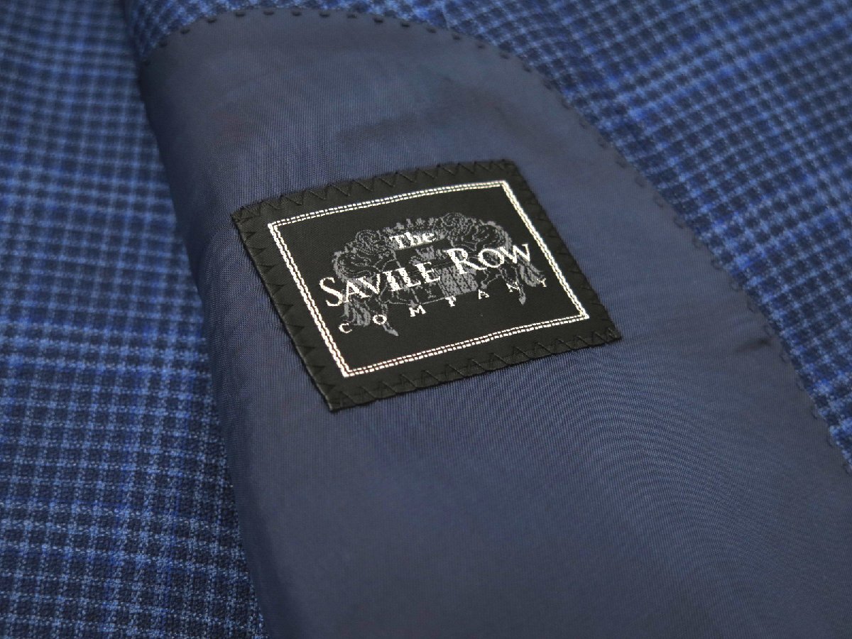 7002●Savile Row サビルロウ●新品 【エルメネジルド?ゼニア】 チェック柄 シルク混 プレミアムスタンダードジャケット　ネイビー/BE3