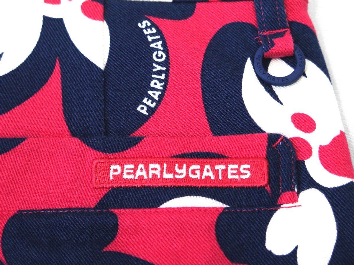 G377● PEARLY GATES パーリーゲイツ ●新品 【POP 桜プリント】 カツラギ ストレッチ レディースパンツ　ピンク/SS　定価31900円