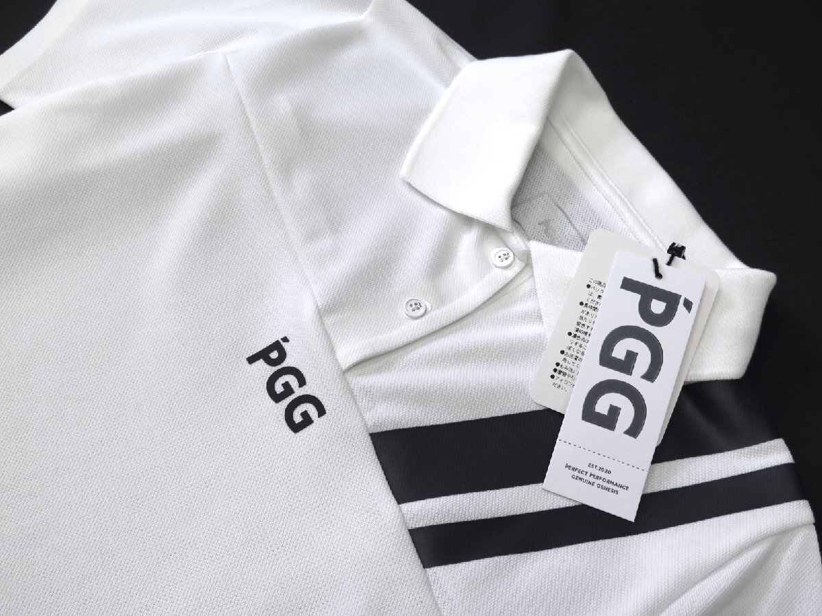 G592● PGG ピージージ (パーリーゲイツ) ●新品　鹿の子　ストレッチ レディース ポロシャツ　ホワイト/S　定価16500円