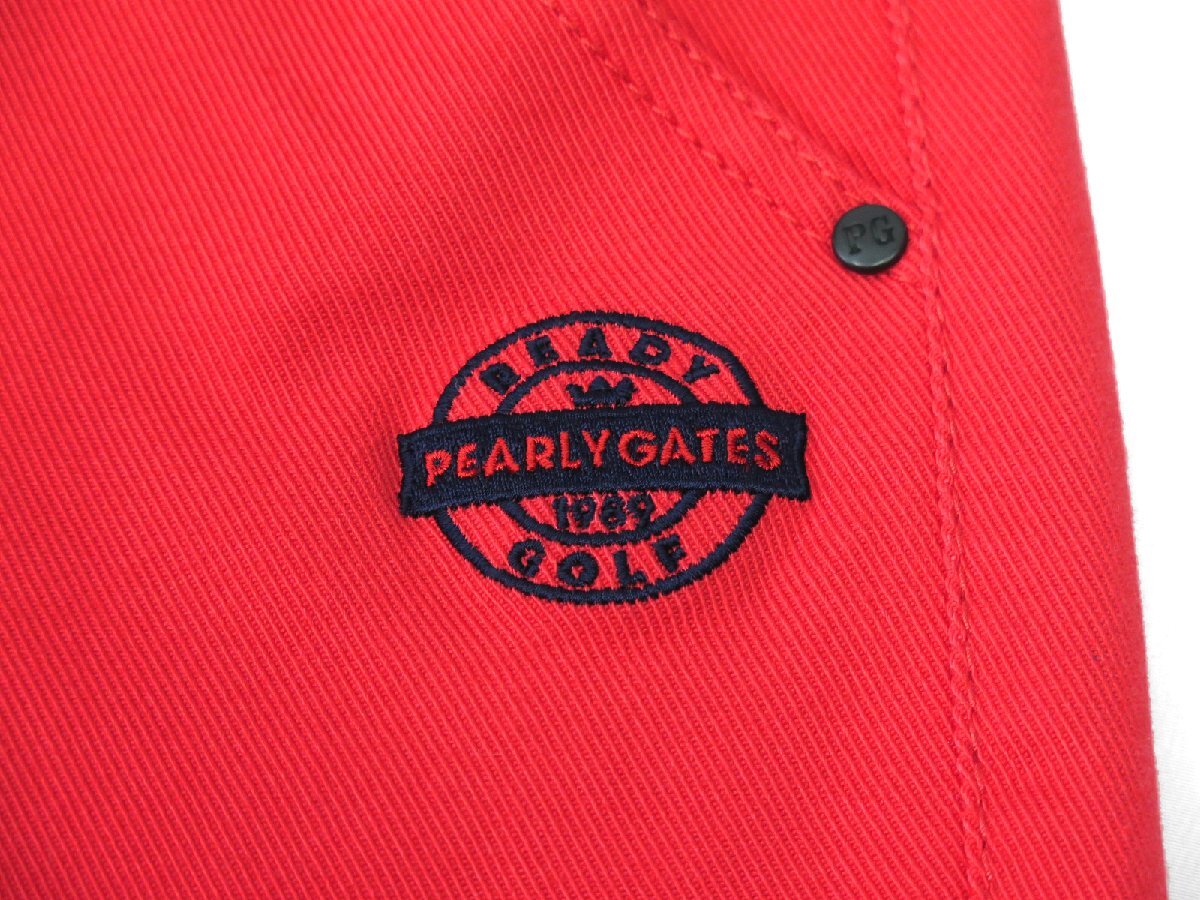 G439● PEARLY GATES パーリーゲイツ ●新品 【特殊加工ツイル】 ハイパワーストレッチ ショートパンツ　レッド/SS　定価24200円