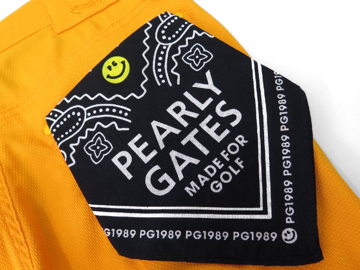 G057● PEARLY GATES パーリーゲイツ ●新品 【 接觸冷感 プラスクール 】 バンダナ付　ストレッチ ロングパンツ　オレンジ/S　定価27500円