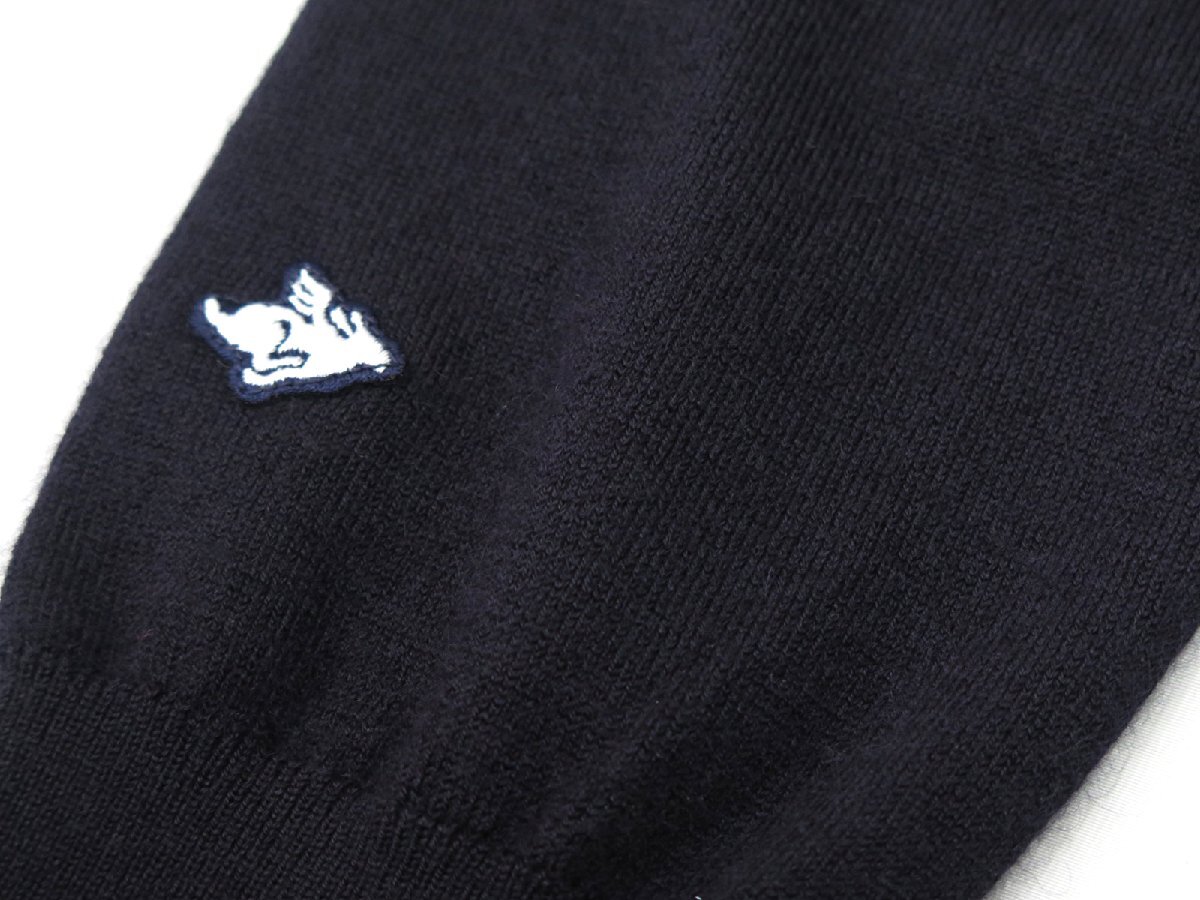 G519● PEARLY GATES パーリーゲイツ ●新品　フライングラビット　レディース　カシミヤ ニットフーディプルオーバー　紺/M　定価49500円